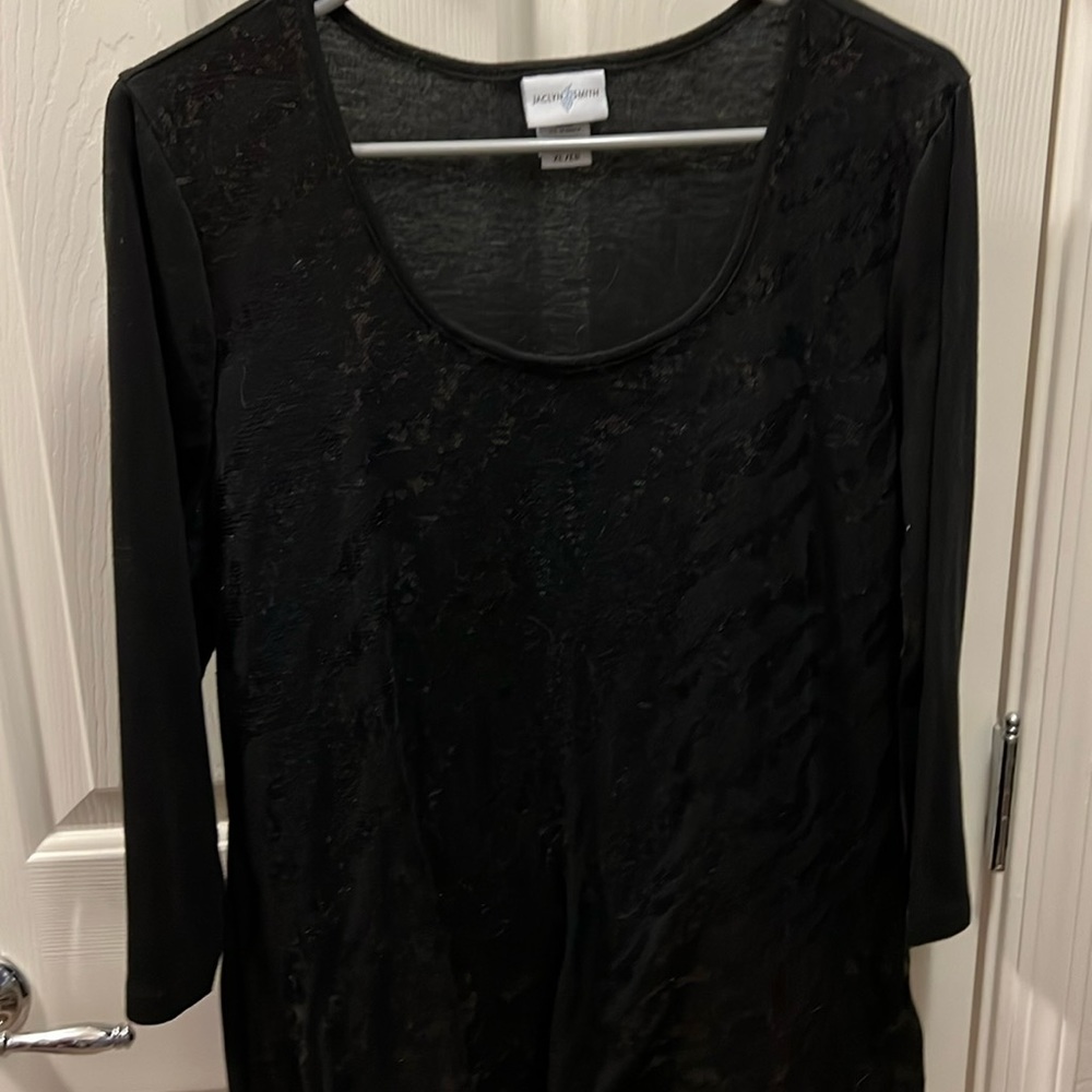Long sleeve Jaclyn Smith blouse Black Sz L